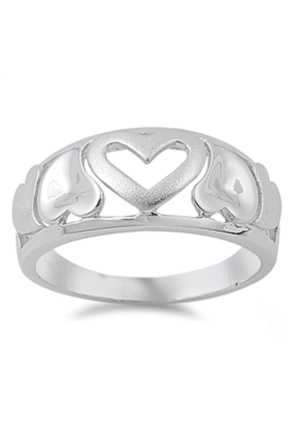 Filigree Heart Purity Promise Friendship Ring Sterling Silver Band 925 Jewelry Female Male Size 8