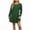 Green, variant on Karight Womens 2025 Fall Long Sleeve Pullover Tops Crewneck Rib Knit Patchwork Sweatshirt Dress Casual Mini Dresses