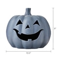 thumbnail image 6 of Clay Pumpkin Jack-o'-Lantern Tabletop Decor, Gray, 9", Fall Indoor by Way To Celebrate, 6 of 6