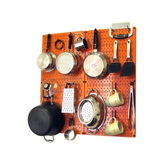 Wall Control Pegboard Hobby Craft Pegboard Organizer Storage Kit with  Orange Pegboard and Black Accessories