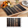 thumbnail image 6 of Black Brown Plank Placemats Set of 12 Vintage Chic Wooden Grain Place Mats Indoor Wipeable Table Mats Washable Cloth Dining Table Placemats for Kitchen Holiday Party Home Decor 13x19 Inch, 6 of 9