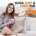 thumbnail image 2 of Cheer Collection Set of 2 Shaggy Long Hair Throw Pillows Blue 18x18, 2 of 5