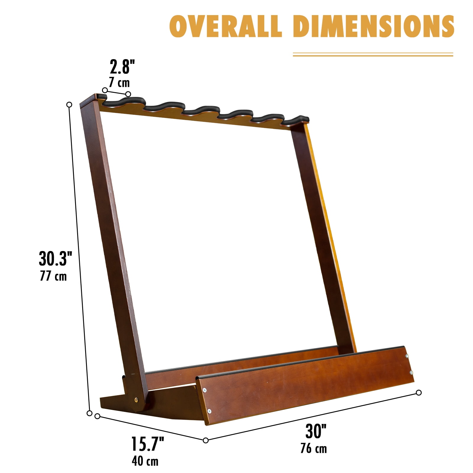 Guitar Rack for Multiple Guitars, Hardwood Guitar Stand Folding Guitar Floor Rack, Soft Padded Guitar Display Holder, for 6 Electric or Bass Guitars, or 3 Acoustic Guitars for Home, Studio, Stage