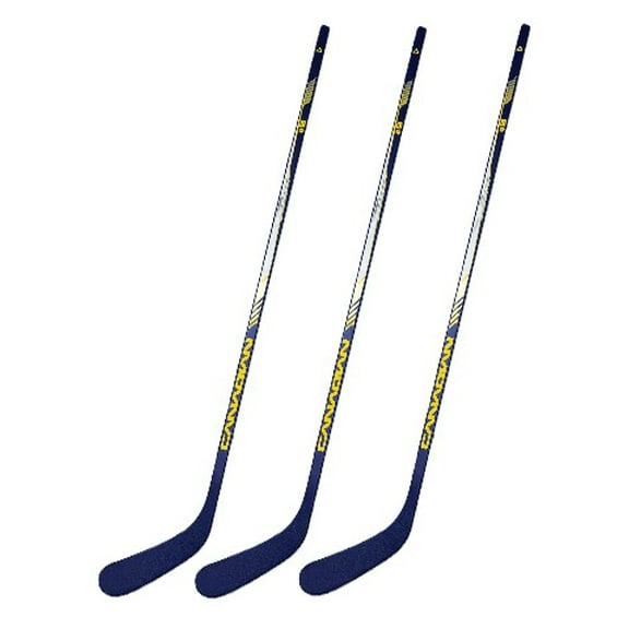 Canadian Buffalo Blue 1-Piece Wood Hockey Sticks, Senior | 70 Flex, P92 | 3 Pack
