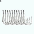 thumbnail image 5 of Opolski 5/10Pcs Stainless Steel Sharp Fish Hook Jig Big Fishing Bait Holder Tackle Tool, 5 of 7