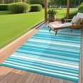 thumbnail image 3 of EastVita 9 x 12 ft Plastic Light Blue Rectangular Beach Front Porches Patio Picnic RV Camping Garage Geometric Modern Area Rug, 3 of 10
