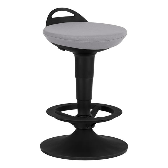 Adjustable-Height Padded Lab Stool - Light Grey