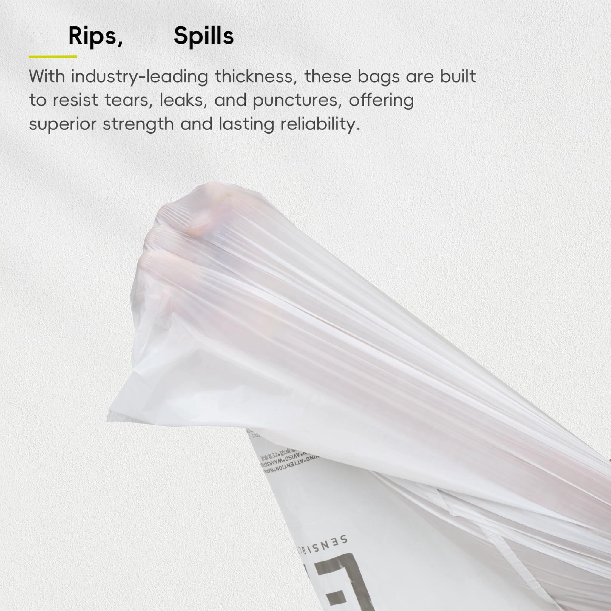 Eko 10.6 Gallon / 35-40 Liter Drawstring Trash Bags  60 Count Heavy-duty Tall Kitchen Garbage Can Liners Extra-strong Leak-resistant Unscented White Code M