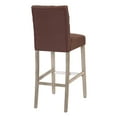 thumbnail image 5 of WestinTrends Hayes Bar Chairs, Linen Upholstered Button Tufted Kitchen Island Chairs Bar Height Stools Solid Wood Legs, Brown, 5 of 11