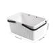 thumbnail image 3 of Cesta portátil de plástico para artículos de aseo con orificios de desagüe • Organizador blanco para almacenamiento en el baño • Soporte para baño de 11,22x7,08x5,31 pulgadas, 3 of 7
