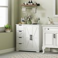 thumbnail image 2 of HOMCOM Bathroom Floor Cabinet, Farmhouse Storage Cabinet with Doors, White, 2 of 10