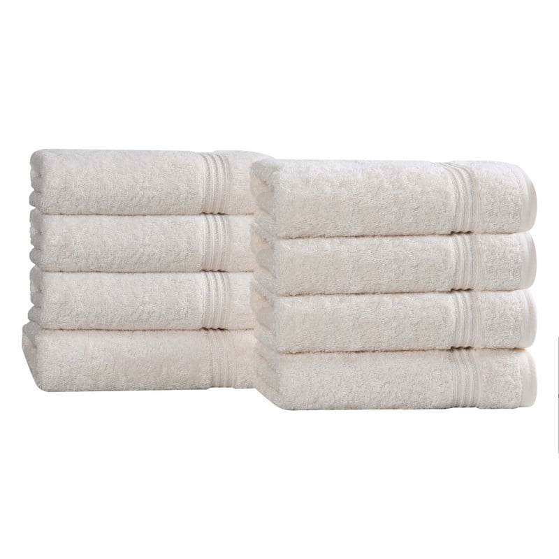 Superior Egyptian Cotton Absorbent Ivory Hand Towel Set of 8