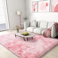 thumbnail image 6 of Socofuz Super Soft Fluffy Rug for Bedroom,4x6 Tie-dye Pink Anti-Skid Plush Floor Carpet for Living Room Bedroom Home Decor, 6 of 7