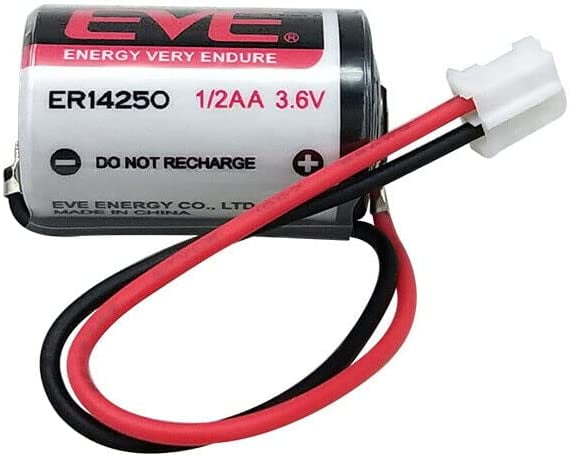 2pcs) 1/2 AA Battery ER14250 3.6V 1200mAh Lithium Battery with Plug Compatible with EVE ER14250 1/2 AA LS14250