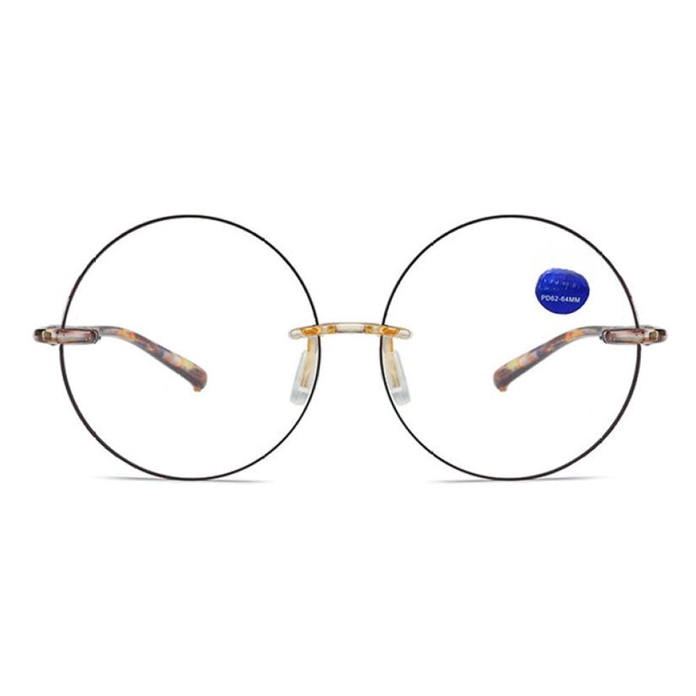 4 Pairs of TR90 Ultra-light Anti-blue Light Brown Reading Glasses for Women Circle Round Fashion HD Tortoise Readers +3.50