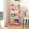 thumbnail image 4 of Carrito utilitario JIUYOTREE de 4 niveles, rollo rosa con tazas, 4 of 8