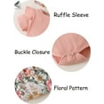 thumbnail image 7 of PULLIMORE Newborn Baby Girl Summer Clothes Set Ruffle Sleeve Floral Romper + Suspender Skirt with Headband (6-9 Months, Pink), 7 of 7