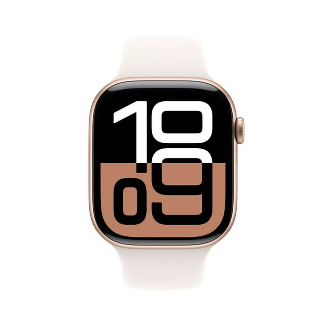 Apple Watch Serie 10 GPS 46mm con Caja Aluminio Dorado y Correa Deportiva Blanca