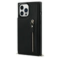 thumbnail image 4 of K-Lion Wallet Case for iPhone 14 Pro Max with Shoulder Strap Crossbody Back Card Slots Holder Kickstand Cover, PU Leather Magnetic Zipper Shockproof Protective Phone Case for iPhone 14 Pro Max,Black, 4 of 21