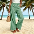thumbnail image 2 of Baggy Sweatpants Dqueduo Women's Plaid Wide-Leg Pants with Pockets – Casual Trousers Green XL, 2 of 8