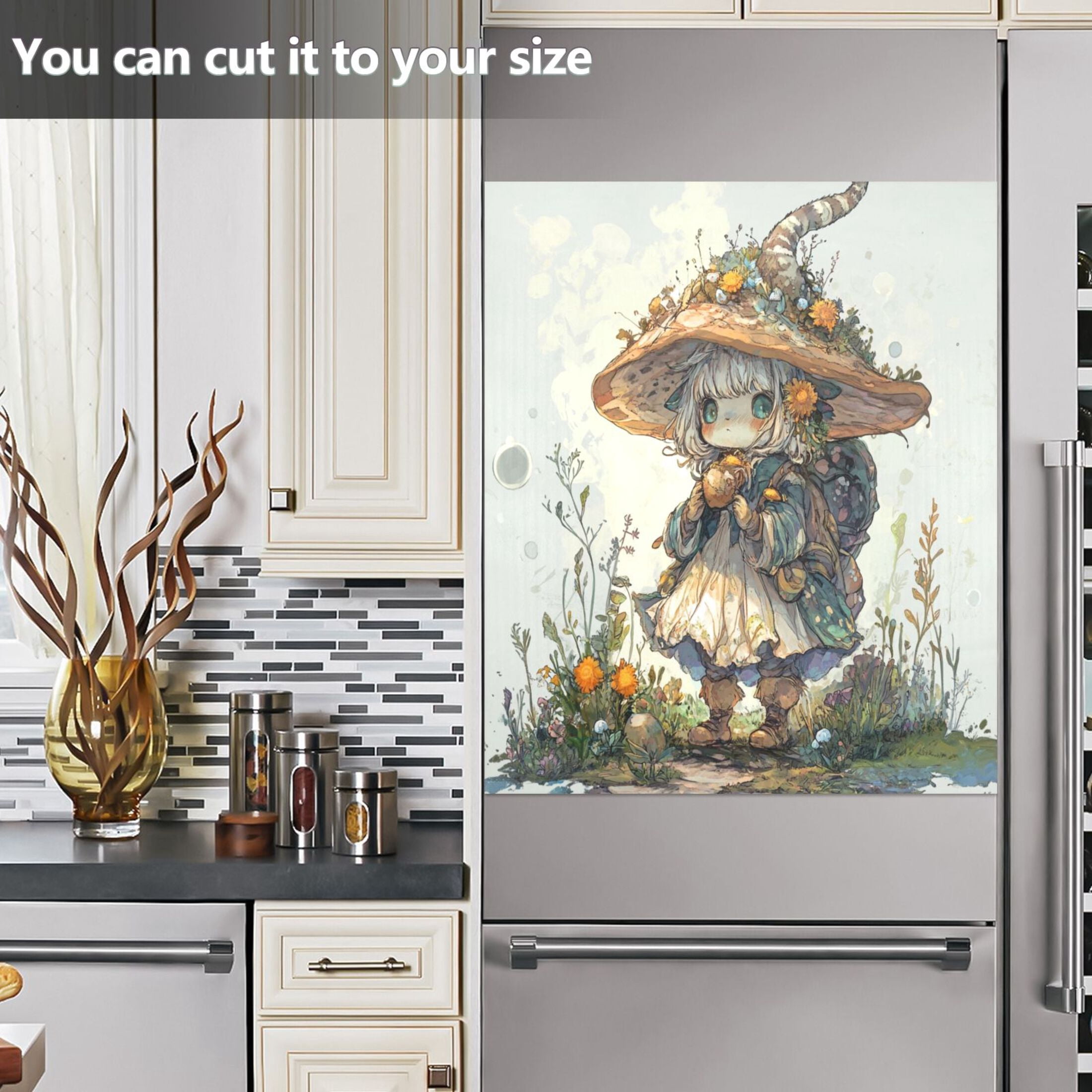 Dishwasher Magnetic Sticker 23x26 Inch Refrigerator Magnetic Sticker Washing Machine Magnetic Sticker Kitchen Panel Magnetic Sticker Home Decor Cartoon Beautiful Adventure Man