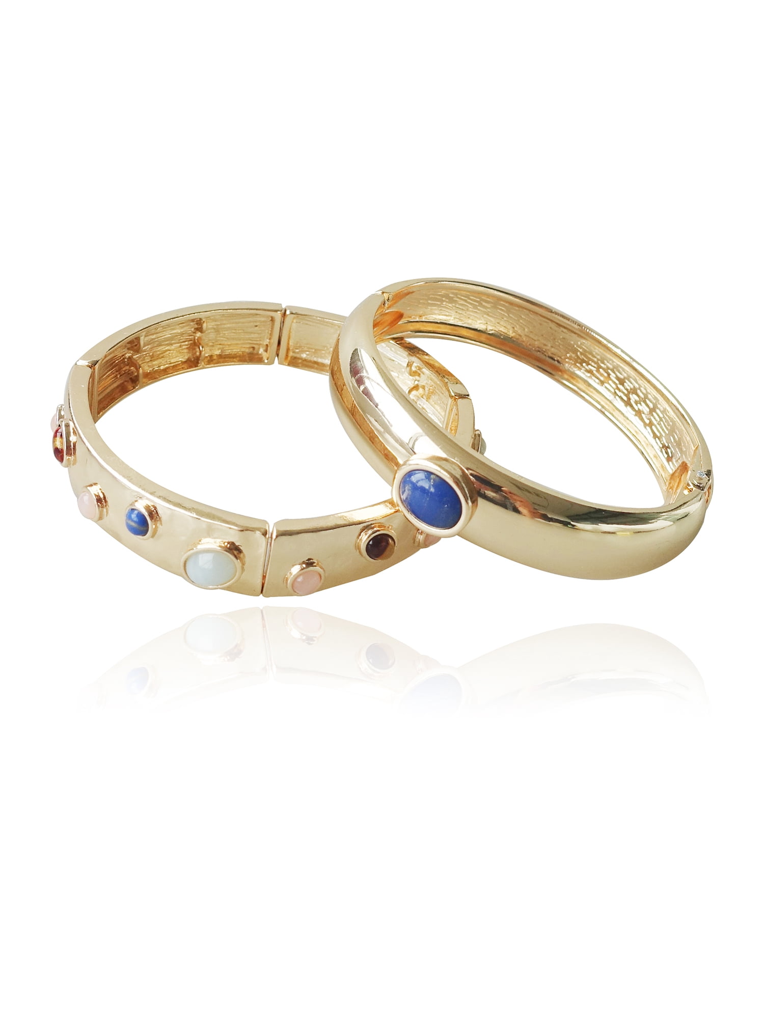 Time and Tru Women's Gold Plated Metal 2 piece Bangle Sets