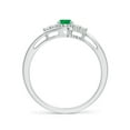 thumbnail image 2 of Angara Natural 0.4 Ct. Emerald with Diamond Classic Ring in 14K White Gold for Women (Ring Size: 11.5), 2 of 9