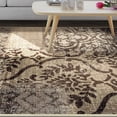 thumbnail image 4 of HomeRoots 486773 8 x 10 ft. Damask Distressed Stain Resistant Rectangle Area Rug Tan & Brown, 4 of 5