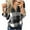 Gray, variant on Women's Plus Size Shirts Trendy Half Zip V Neck Long Sleeve Plaid Tunic Fall Tops Loose Casual Blouses