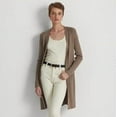 thumbnail image 2 of Ralph Lauren Women's Cotton Blend Cardigan Brown Size Large, 2 of 3