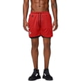thumbnail image 3 of 2 In 1 Running Shorts with Phone Pocket Gym Workout Quick Dry Mens Shorts 5 Inch-Red, 3 of 7
