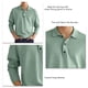 thumbnail image 5 of Hombres Casual Top Turn Down Collar Botón Frontal de Manga Larga Transpirable Hombres Casual Fit Top para el Otoño, 5 of 6