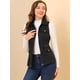 thumbnail image 3 of Allegra K Chaqueta con cremallera y bolsillos sin mangas Anorak Utility Chaleco para mujer Negro M, 3 of 6