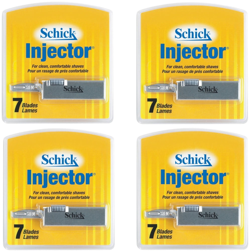 Schick Injector Blades with durable chromium 7 blades per pack - Pack of 4