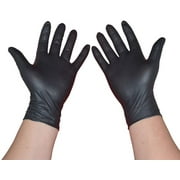 Gloves Disposable Nitrile Gloves, 100 Pieces of Powder-Free and Latex-Free Examination Gloves Protective Gloves for Healthy, Food, Black S