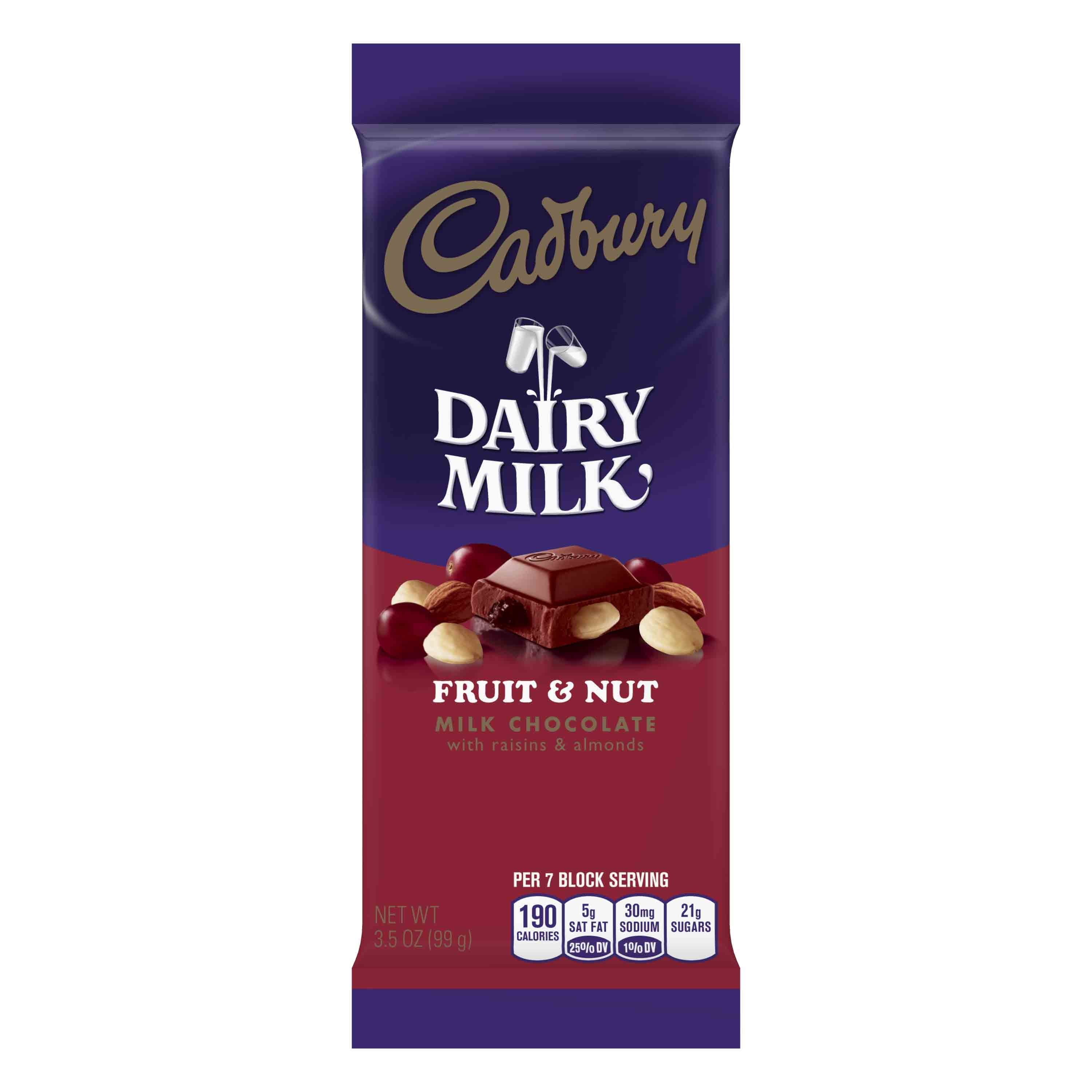 CADBURY DAIRY MILK Fruit & Nut Milk Chocolate Bar, 3.5 oz by The Hershey Company