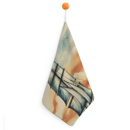 

Autua Sailboat Sunset Ocean Quick-Dry Hand Towel 11.8x11.8in Superfine Fiber Kitchen and More 1pcs
