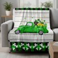 thumbnail image 2 of St. Patrick's Day Blanket Soft Cozy Warm Throw Blanket for Couch, Plush Fuzzy Flannel Fleece Blankets for Sofa, Spring Dogs Grass Truck Plaid Wood Bed Blankets Lightweight Gifts for Women, 50"x60", 2 of 9