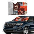 thumbnail image 2 of WARHOOME Car Sunshades for Windshield, Newspaper Vintage Print Universal Block Heat and UV Rays Car Sun Shade, Small, 2 of 7