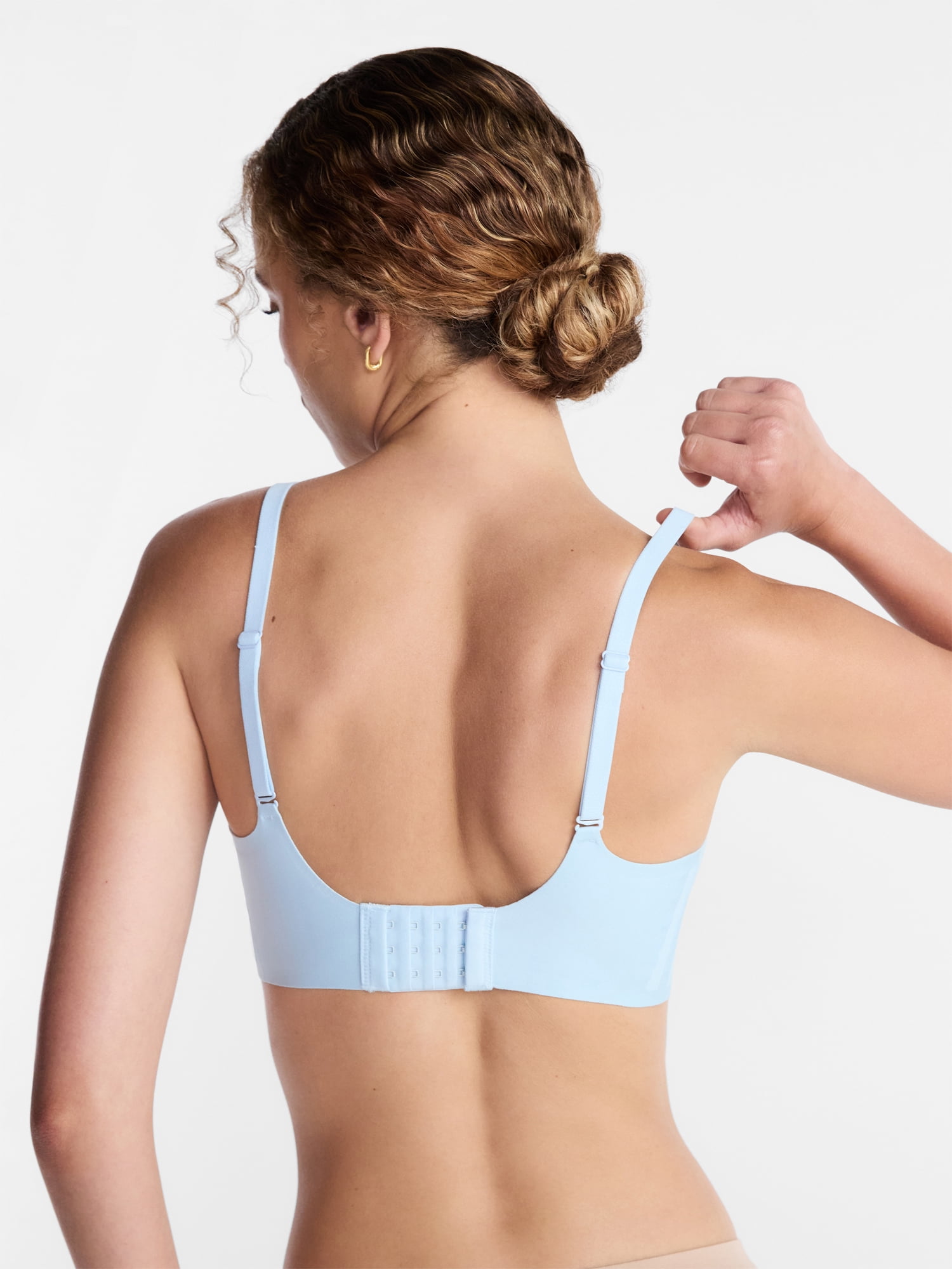 Joyspun Women’s Wireless Bonded Bra with Mesh Inserts, Sizes XS-XXXL