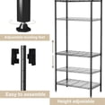 thumbnail image 3 of Adjustable Wire Shelving Unit, 5-Tier Metal Storage Rack with Hooks and Liners for Kitchen, Closet, Bathroom, Black, 3 of 8