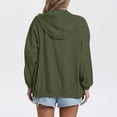 thumbnail image 4 of FDGIU Women's Oversized Hooded Windbreaker Jacket, Full Zip Elastic Cuff Lightweight Casual Coat with Zipper Side Pockets for Hiking Beach Travel Daily Layering, 4 of 8