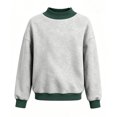 thumbnail image 3 of Resicozy Girls Mock Neck Sweatshirt Oversized Fleece Lined Fashion Solid Color Pullover Top 2026 2-13 Years Gray 150, 3 of 4