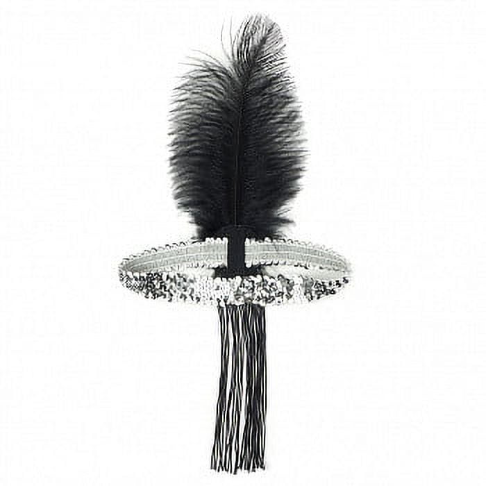 Black and Gold Ostrich Flapper Headband  1920's Feather Headpiece – Zucker  Feather Products, Inc.