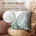 thumbnail image 4 of Green Leaves Flowers Pillow Covers 16x16 Inch, Set of 2 Spring Summer Greenery Floral Butterfly Soft Cotton Square Decorative Pillowcases for Living Room Bed Sofa Home Decor, 4 of 4