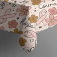 thumbnail image 4 of Breast Cancer Awareness Pink Ribbon Floral Rectangle Tablecloth 60"x102",Waterproof Polyester Rectangle Table Cloth, Wipeable Spillproof Polyester Tablecloth for Dining, Camping, Indoor and Outdoor, 4 of 6