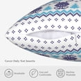 thumbnail image 5 of ZICANCN Winter Snowflake Blue Style Throw Pillow Covers, Bed Couch Sofa Knit Decorative Pillow Covers for Living Room Farmhouse, 18"x18", 5 of 8