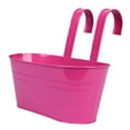 thumbnail image 2 of 2026 Rose red Metal Hanging Flower Pot – Outdoor Balcony Rail Planter with Detachable Hooks for Herbs, Flowers & Veggies, 2 of 6