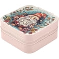 thumbnail image 2 of Christmas Cute Gnome Travel Jewelry Case for Women Men,Portable Mini Jewelry PU Leather Box,Necklace Earrings Jewelry Organizer for Women's Valentine's Day Gifts Women Gifts, 2 of 7