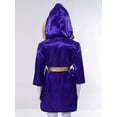 thumbnail image 4 of Moggemol Robe de Boxe pour Garçons Robe Longue en Satin avec Capuche et Ceinture Tenue de Boxe Halloween Violet 14, 4 of 7